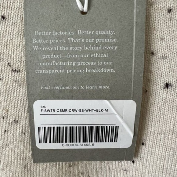 EVERLANE Women's Size M NEW 100% Cashmere Short Sleeve Classic Sweater Tee - Picture 5 of 6